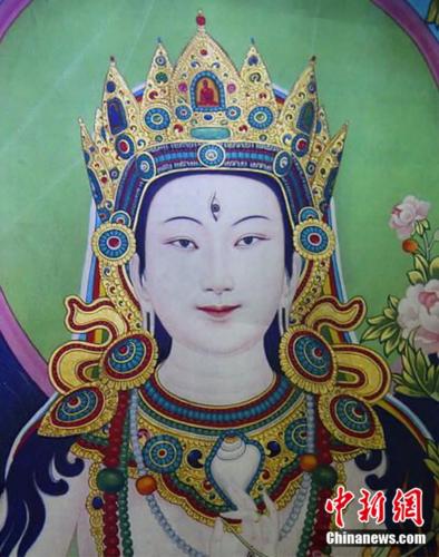 安多強巴繪制的《度母》唐卡。<a target='_blank' href='/'><p  align=