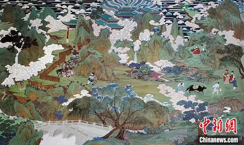 臨摹、補繪的青海瞿曇寺壁畫。受訪者 供圖